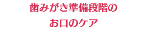 歯みがき準備段階のお口のケア