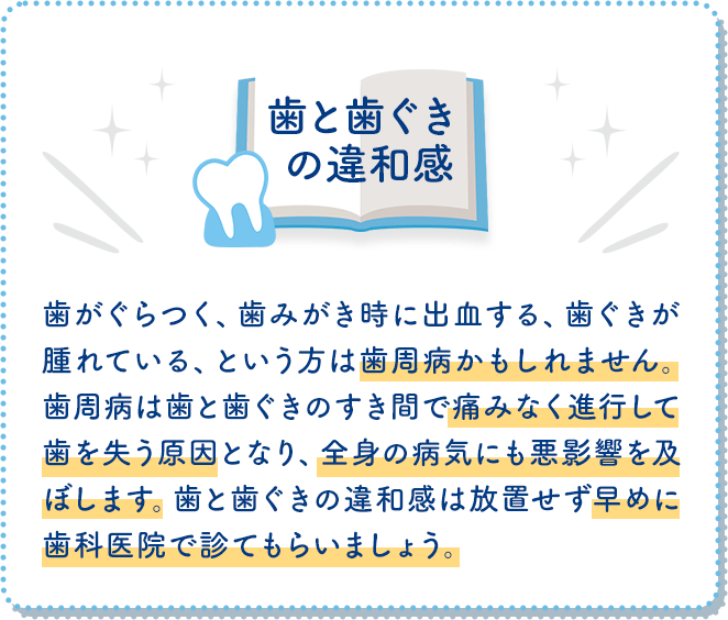 歯と歯ぐきの違和感