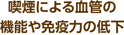 喫煙による血管の機能や免疫力の低下