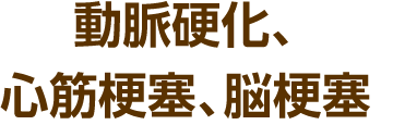 動脈硬化、心筋梗塞、脳梗塞
